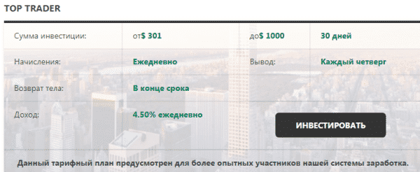 Инвестиционные планы проекта Tcc-company