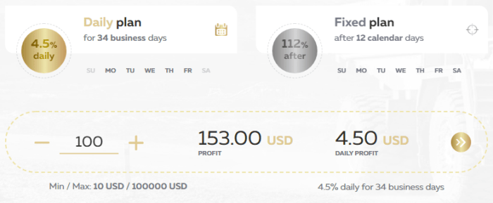 Investment plans for the project Brilliant Alliance LTD