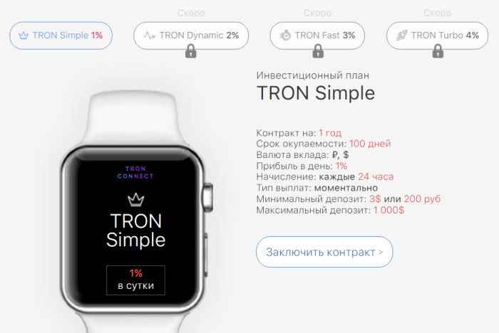 Инвестиционные планы проекта Tron Connect