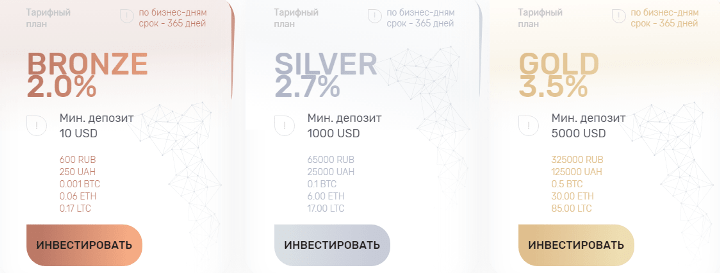 Инвестиционные планы проекта Gold8