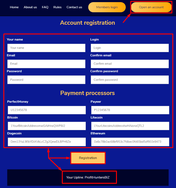 Registrazione nel progetto Cryptonode