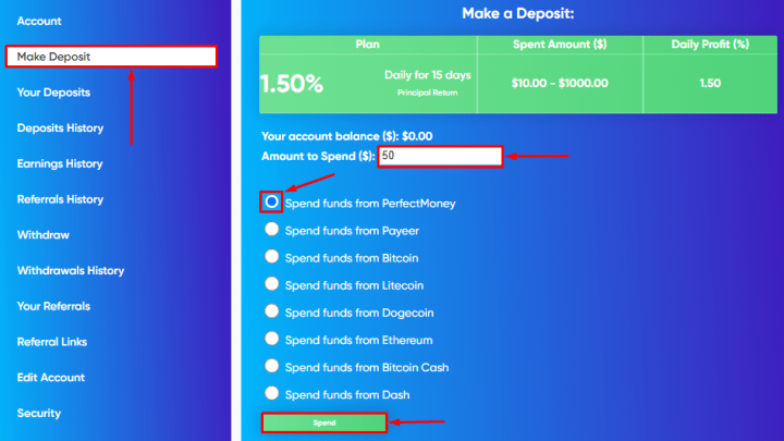 Dokonanie wpłaty w projekcie Definitely Finance