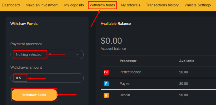 Withdrawal of funds in the Frolic Fo project