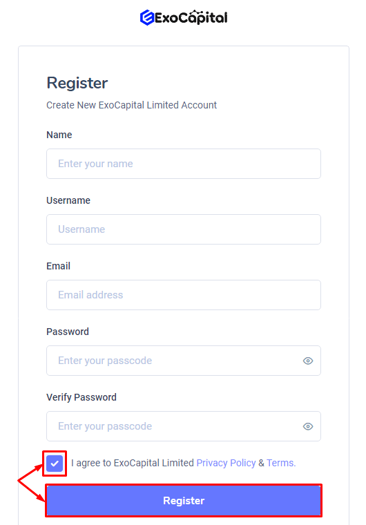 Iscrizione al progetto Exo Capital