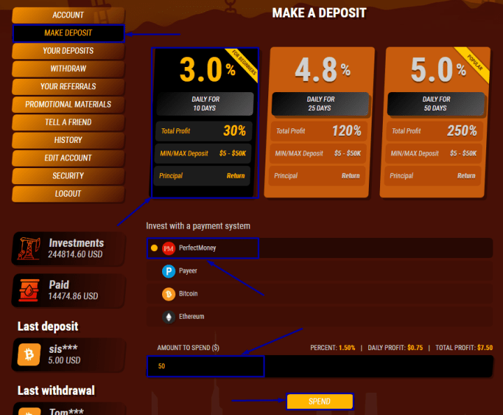 Creation of a deposit in the Oilcorp project