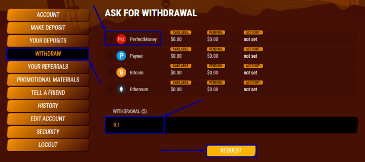 Withdrawal of funds in the Oilcorp project