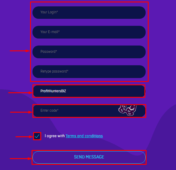 Регистрация в проекте 7spectra