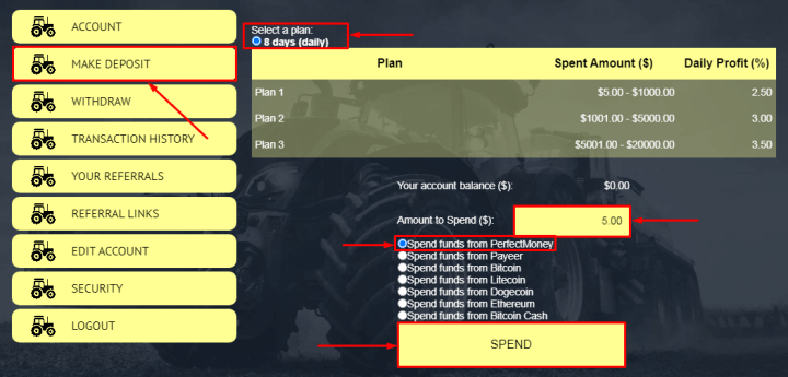 Creating a deposit in the Agroin project