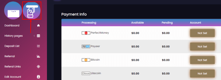 Вывод средств в проекте Lory Holding