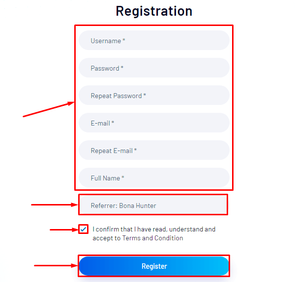 Регистрация в проекте Noleon