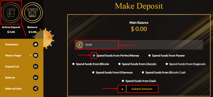 Creating a deposit in the X-Miny project