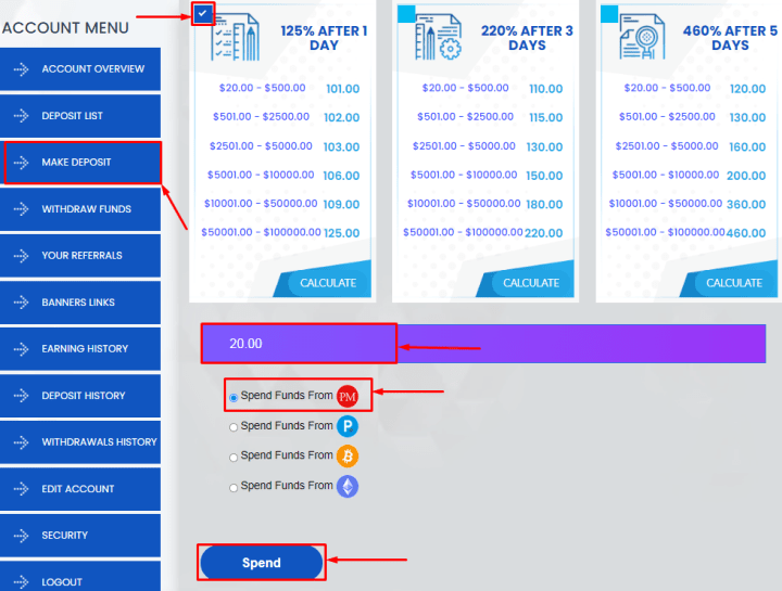 Создание депозита в проекте Crypto Nash