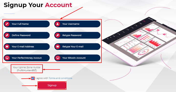 Registration in the Fortune Holdings project