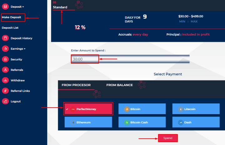 Making a deposit in the Fortune Holdings project