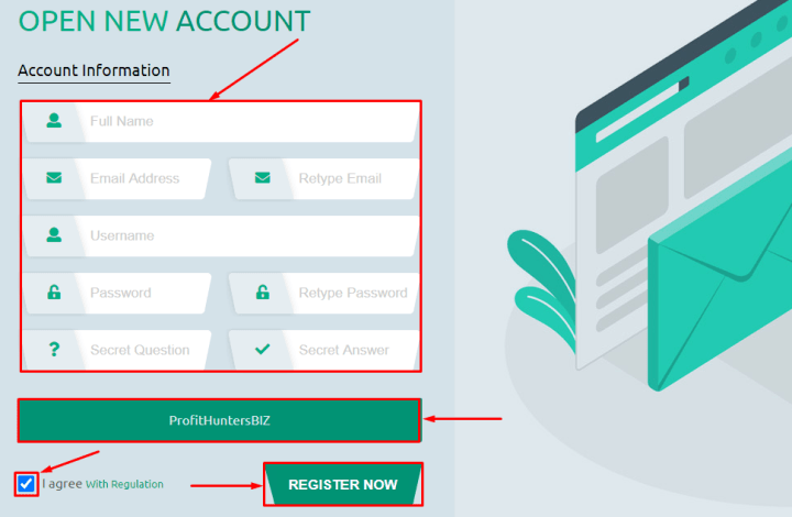 Registration in the Bit Paradise project