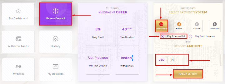 Создание депозита в проекте Block Bank