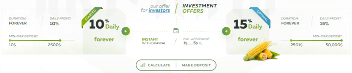 Investment plans of the Profit Day project