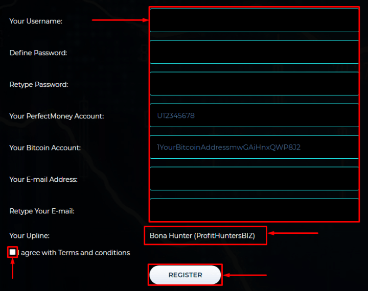 Registration in the Ex-Trades project