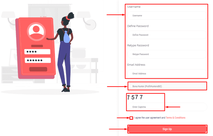 Registration in the Fabzaa project