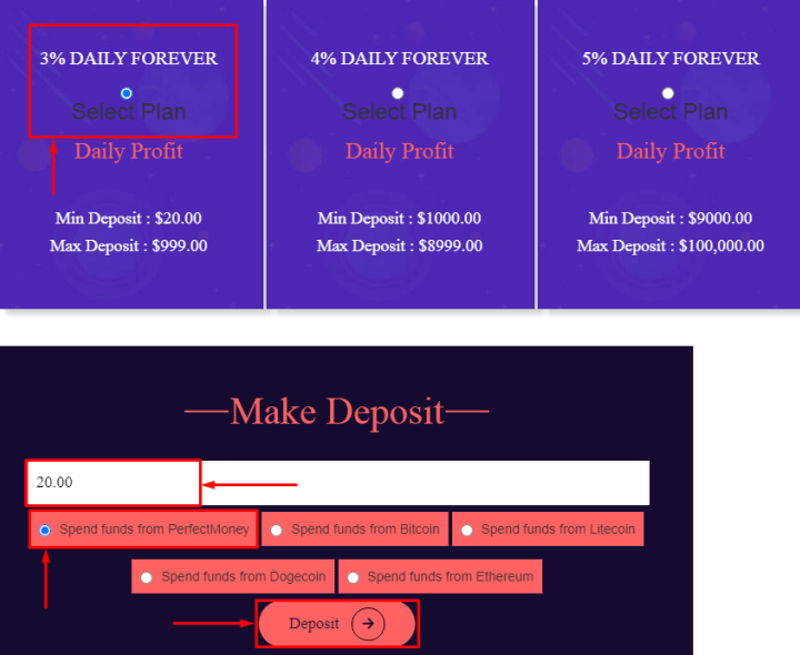 Создание депозита в проекте Fabzaa