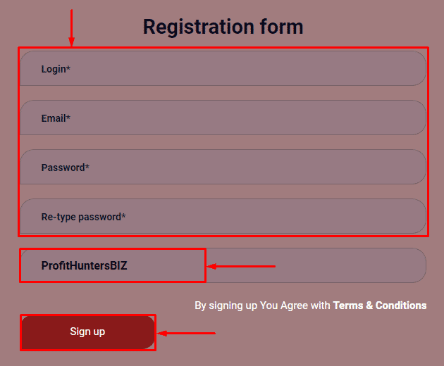 Регистрация в проекте PKR-Group