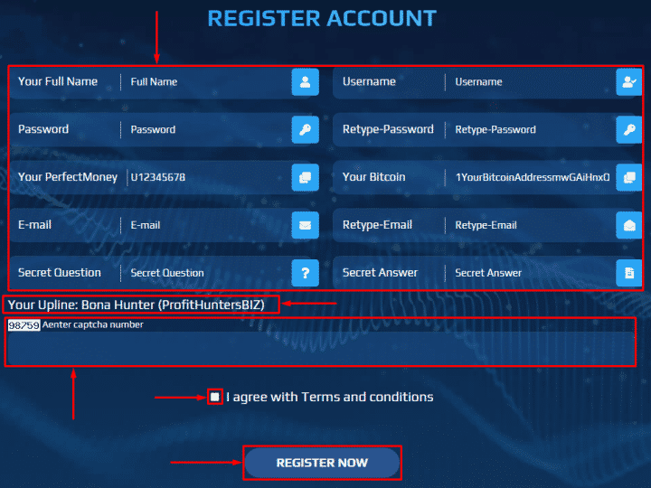 Registration in the Praem Capital project