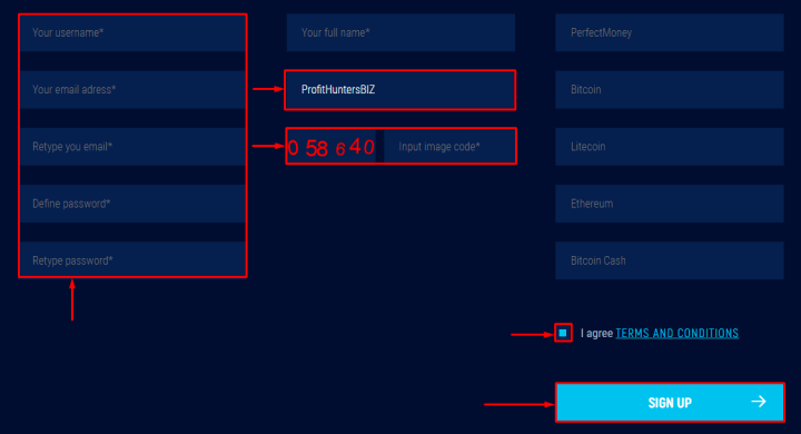 Registration in the CryptoCapital24 project