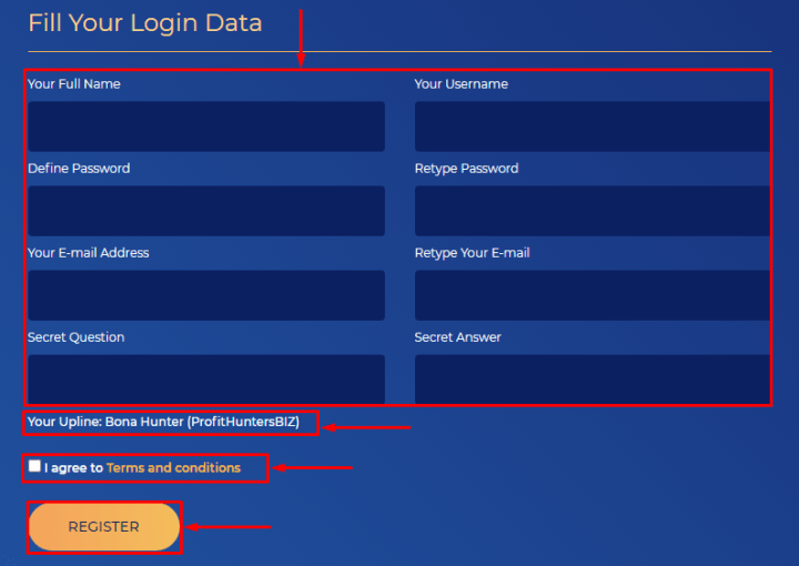 Registration in the MinerPalas project