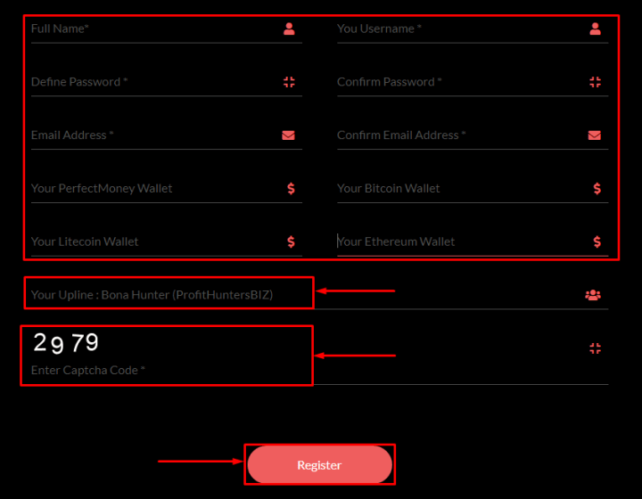 Registration in the Bitpraz project