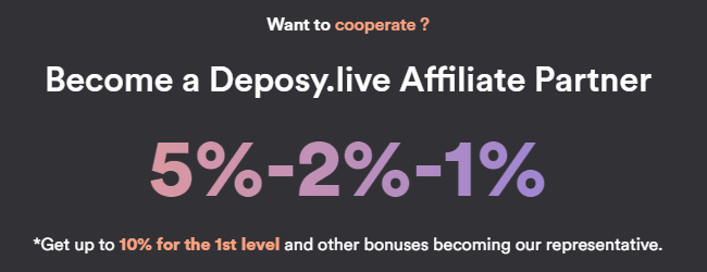 Programma di affiliazione del progetto Deposy Live