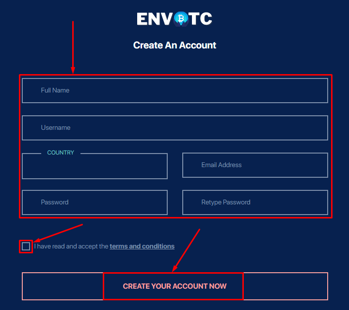 Envbtc प्रोजेक्ट में पंजीकरण