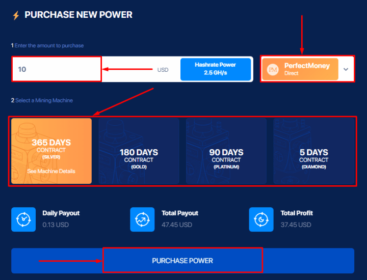 Creating a deposit in the Envbtc project