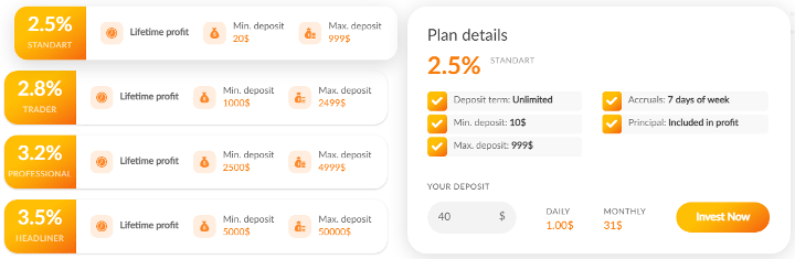 Planos de investimento do projeto Pulsarbank