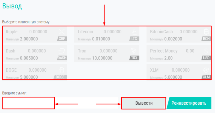 Вывод средств в проекте Deliveero