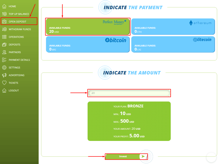 Dokonanie wpłaty w projekcie Lutex