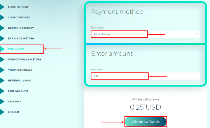 Withdrawal of funds in the Oceanix project