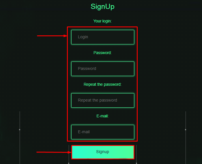 Registration in the Tescoin project