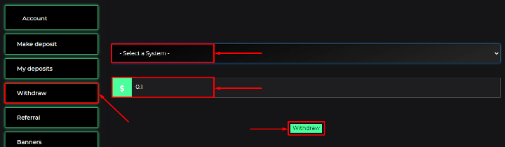 Withdraw funds in the Tescoin project