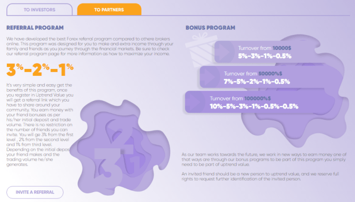 Партнерская программа проекта Uptrend Value