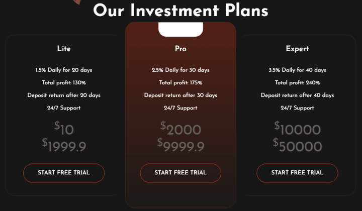 Investment plans of the Invest-Card project