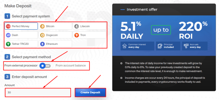 Creating a deposit in the Cloner project