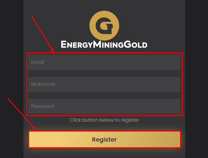 Регистрация в проекте Energyemg