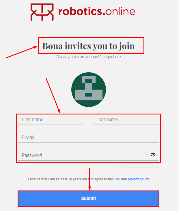 Registration in the Robotics project