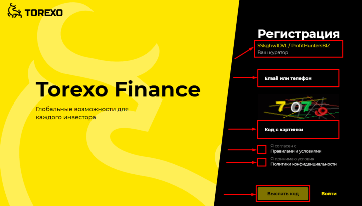 Registration in the Torexo project