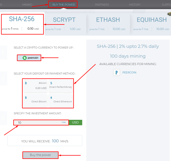 Создание депозита в проекте Cmi-limited Создание депозита в проекте Cmi-limited