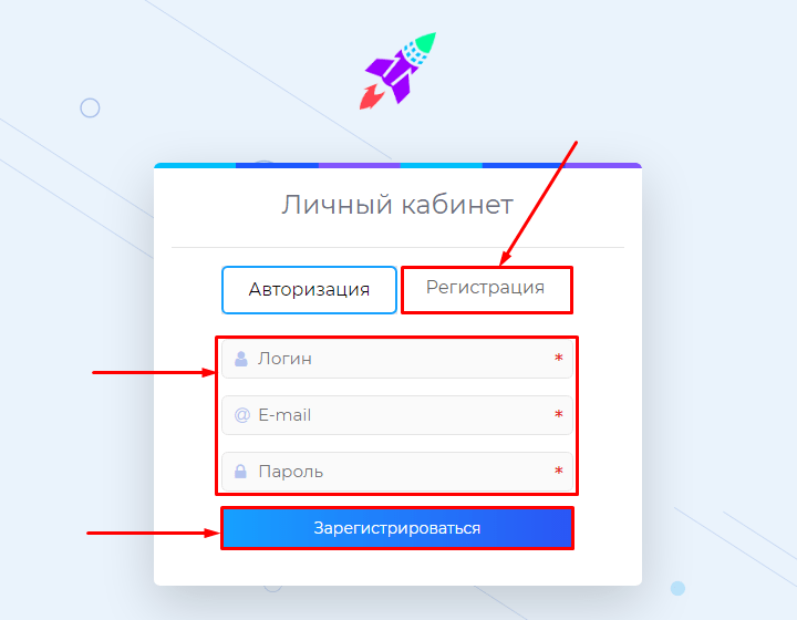 Регистрация в проекте Crypto Rocket