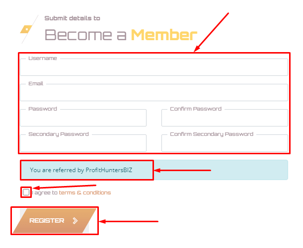 Registration in the Gasilo project