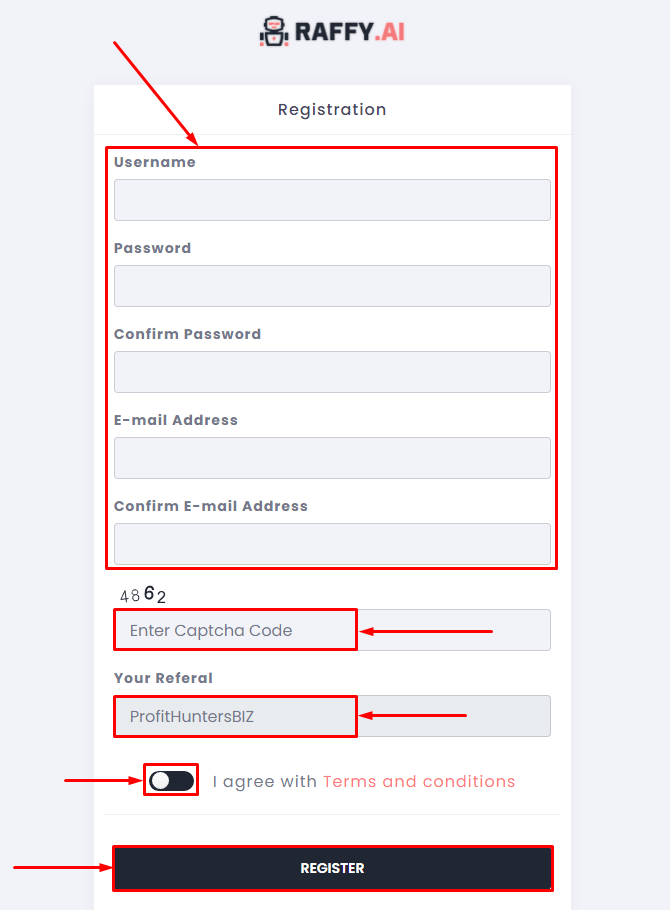 Registration in the Raffy project