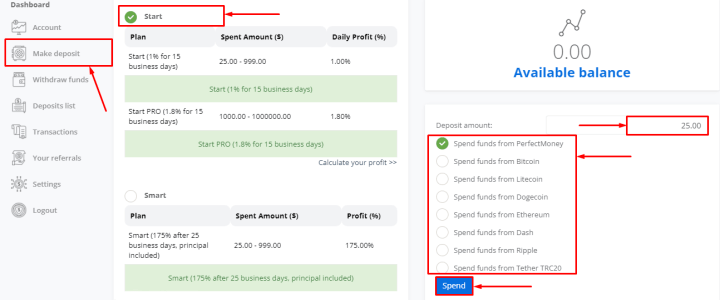 Creating a deposit in the X100 Fund project