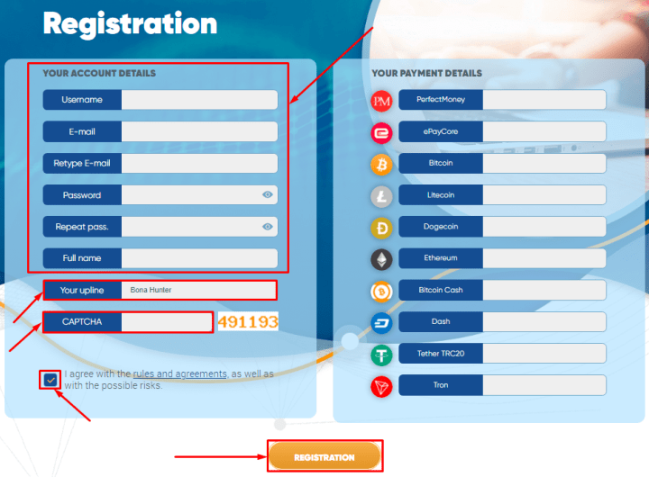 Registrierung im Projekt Advanta Capital